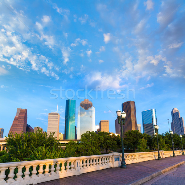 Houston panoramę most Texas USA niebo Zdjęcia stock © lunamarina