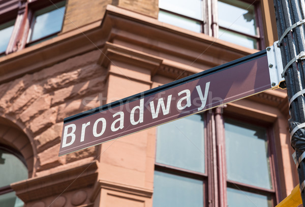 Broadway jelzőtábla Manhattan New York New York USA Stock fotó © lunamarina