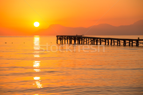 Majorca Muro beach sunrise Alcudia Bay Mallorca Stock photo © lunamarina