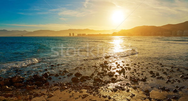 Cullera Playa los Olivos beach sunset in Valencia Stock photo © lunamarina