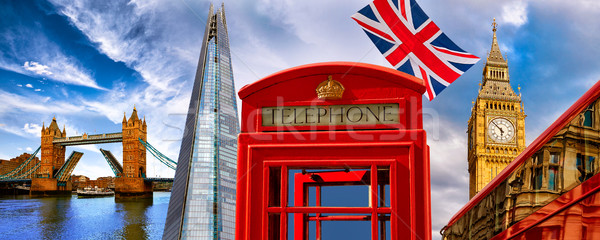 Zdjęcia stock: Londyn · telefon · polu · ikona · niebo · budynku