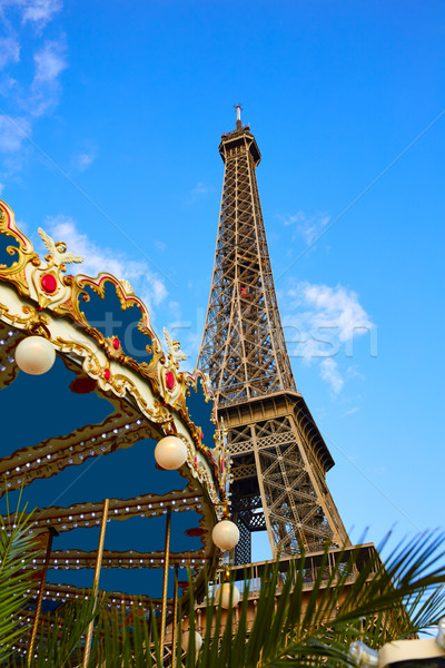 Tour Eiffel Paris ciel bleu France bleu ensoleillée [[stock_photo]] © lunamarina