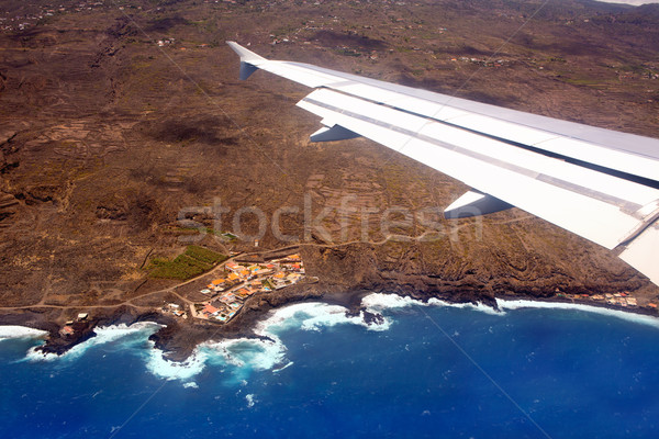 Légifelvétel repülőgép LA Kanári-szigetek tájkép tenger Stock fotó © lunamarina