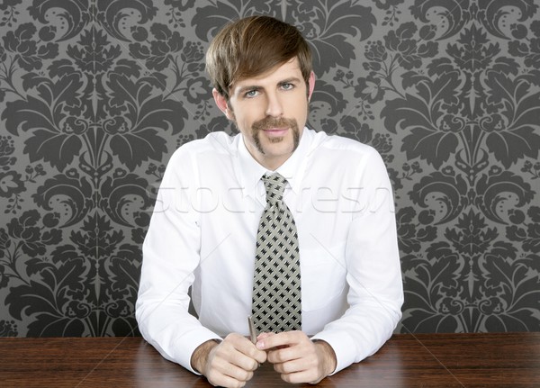 businessman retro on office table salesperson Stock photo © lunamarina