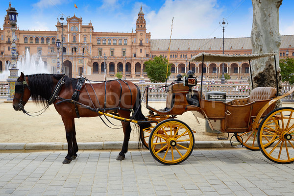 Foto stock: Espanha · cavalo · praça · cidade · viajar · arquitetura