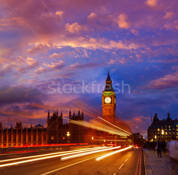 Big Ben horloge tour Londres Angleterre ciel [[stock_photo]] © lunamarina