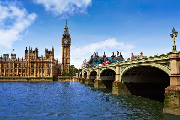 Big Ben Londres horloge tour thames rivière Photo stock © lunamarina