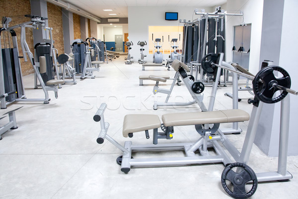 Stock foto: Fitness · Club · Fitnessstudio · Sport · Ausrüstung · Innenraum