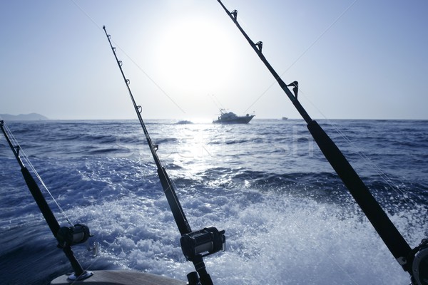 łodzi trolling połowów morze Śródziemne wody krajobraz Zdjęcia stock © lunamarina