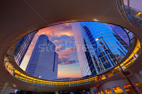 Houston centro de la ciudad puesta de sol rascacielos Texas moderna Foto stock © lunamarina