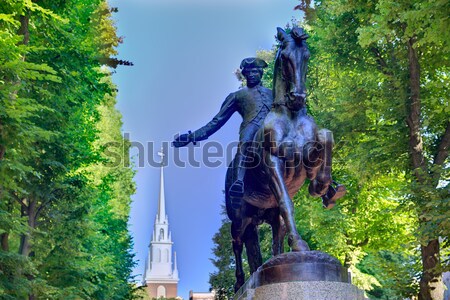 Boston Paul Revere Mall statue Massachusetts Stock photo © lunamarina