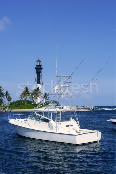 Stock photo: Florida Lighthouse Pompano Beach boats