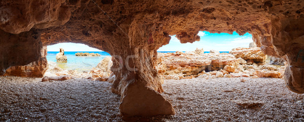Stock photo: Denia Las rotas beach caves of alicante 