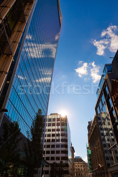 Londra financial district stradă pătrat Anglia cer Imagine de stoc © lunamarina