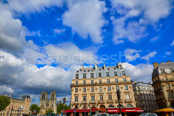 Paris Place de Saint Michel with Notre Dame Stock photo © lunamarina