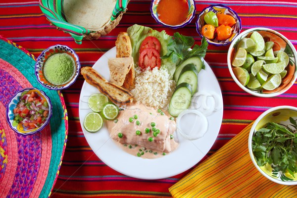 Stockfoto: Vis · filet · Mexicaanse · chili · keuken · restaurant
