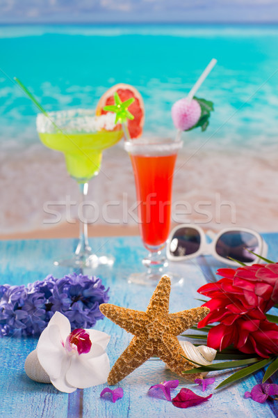 Cocktails Sex Strand farbenreich tropischen Haus Stock foto © lunamarina