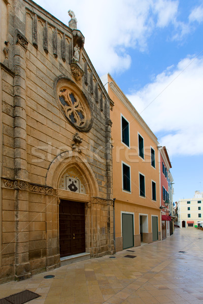 Ciutadella Menorca carrer Mao church downtown Stock photo © lunamarina