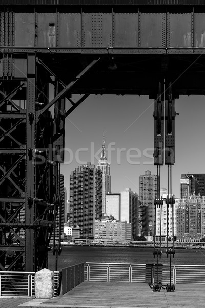 Manhattan New York skyline BW from East Stock photo © lunamarina
