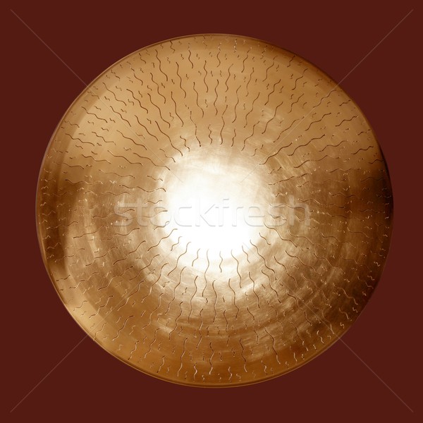 Asian brass gong golden round isolated Stock photo © lunamarina