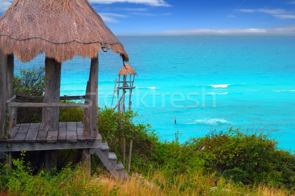 Caribbean zip line tyrolean turquoise sea Stock photo © lunamarina