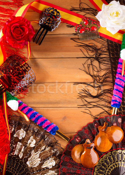 Espana typical from Spain with castanets flamenco elements Stock photo © lunamarina
