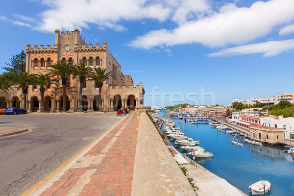 Ciutadella Menorca city Town Hall and Port in Ciudadela at Balearic islands Stock photo © lunamarina