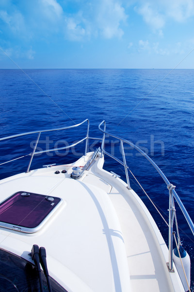 Stock fotó: Csónak · íj · vitorlázik · kék · mediterrán · tenger