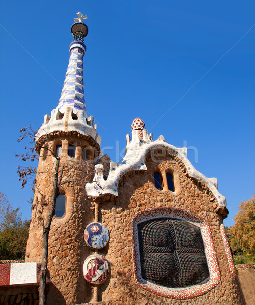 Barcelona Park Guell Gingerbread House of Gaudi Stock photo © lunamarina