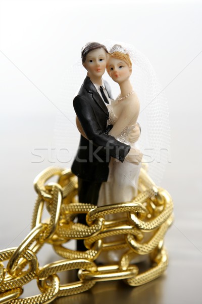 Metafoor huwelijk verlies vrijheid ketens bruiloft Stockfoto © lunamarina