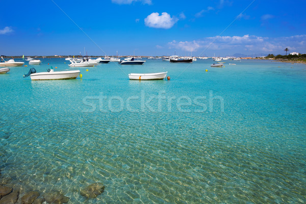 Formentera boats at Estany des Peix lake Stock photo © lunamarina