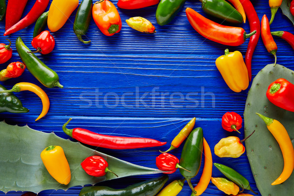 Mexican hot chili peppers colorful mix Stock photo © lunamarina