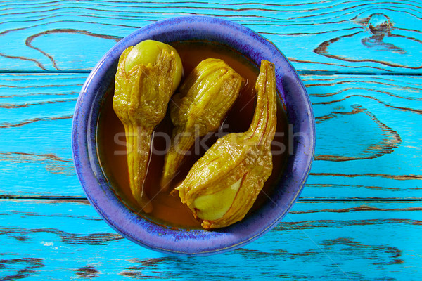 Tapas pickles aubergine vinaigre Espagne turquoise Photo stock © lunamarina