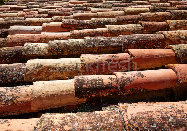 Arabic roof tiles pattern texture in Teruel Spain Stock photo © lunamarina