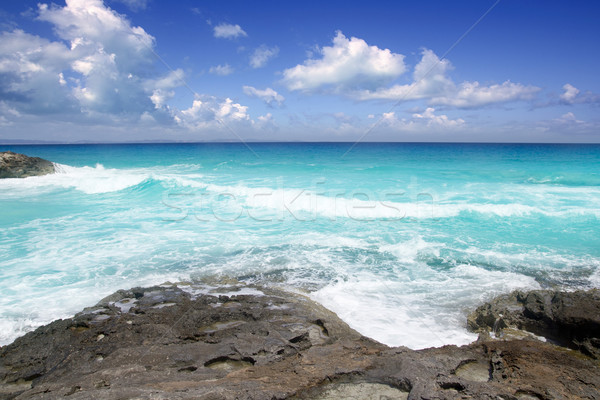 escalo es calo Formentera north rocky coast aqua Stock photo © lunamarina