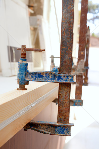 Carpintero tornillo herramienta madera herramientas Foto stock © lunamarina