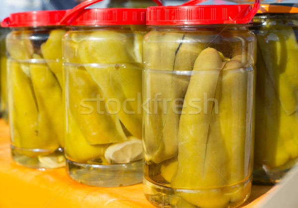 mediterranean pickled green pepper in vinegar Stock photo © lunamarina