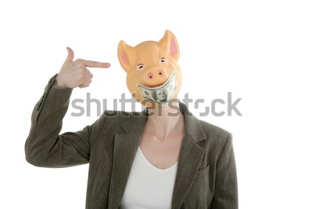 女子 豬 面對 美元 注意 面膜 商業照片 © lunamarina