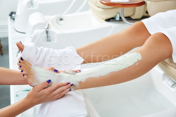 Táplálás hidratáló maszk nő lábak pedikűr Stock fotó © lunamarina