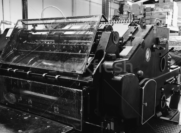 Imprimantă cilindru maşină imprimare fabrică afaceri Imagine de stoc © lunamarina
