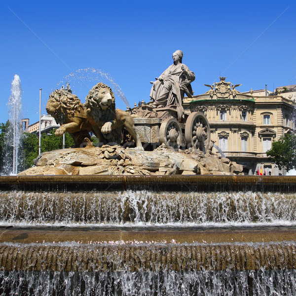 Statue Madrid fontaine architecture vacances Splash [[stock_photo]] © lunamarina