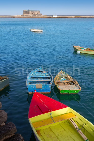 ストックフォト: ボート · 港 · カナリア諸島 · 空 · 海 · 旅行