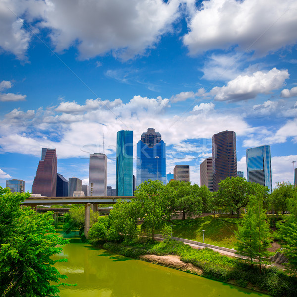 Houston Texas panoramę nowoczesne Błękitne niebo widoku Zdjęcia stock © lunamarina