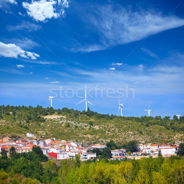 Cuenca San Martin de boniches village with windmills Stock photo © lunamarina