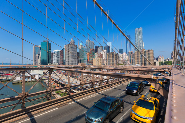 Híd Manhattan New York forgalom égbolt iroda Stock fotó © lunamarina