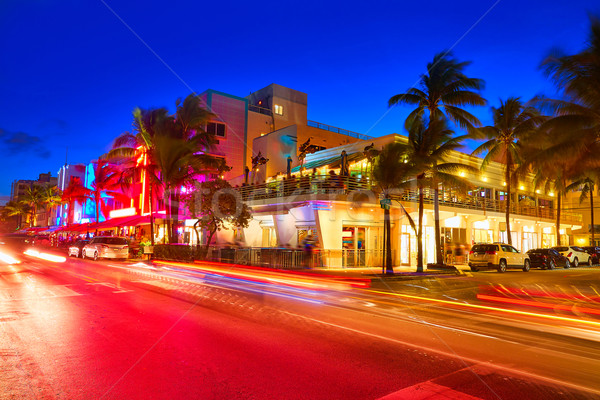 Miami sur playa puesta de sol océano unidad Foto stock © lunamarina