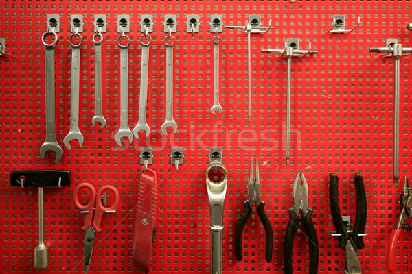 紅色 金屬 板 機密 工具 手 商業照片 © lunamarina