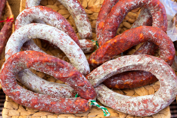 Chorizo Wurst traditionellen Schweinefleisch Fleisch Essen Stock foto © lunamarina