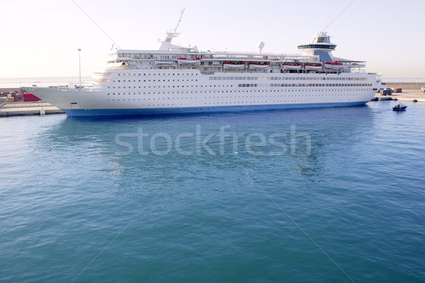Cruise boat moored on Balearic islands harbor Stock photo © lunamarina