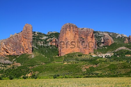 Mallos de Riglos icon shape mountains in Huesca Stock photo © lunamarina